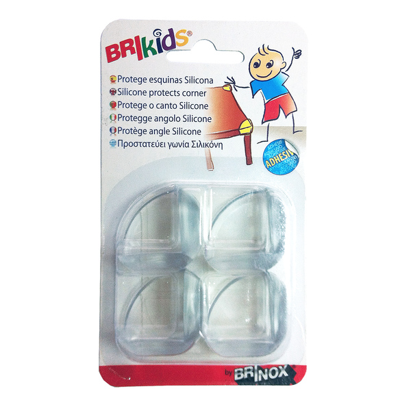 Mod. B2001-H Protege Esquinas de Silicona. Transparente. 30 x 30 x 20 mm [Blister 4 unidades]