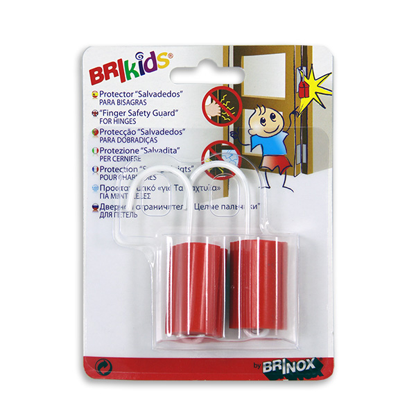 Mod. B2012-R Protector Salvadedos para Bisagras. Rojo. 70 x 44 mm [Blister 2 unidades]