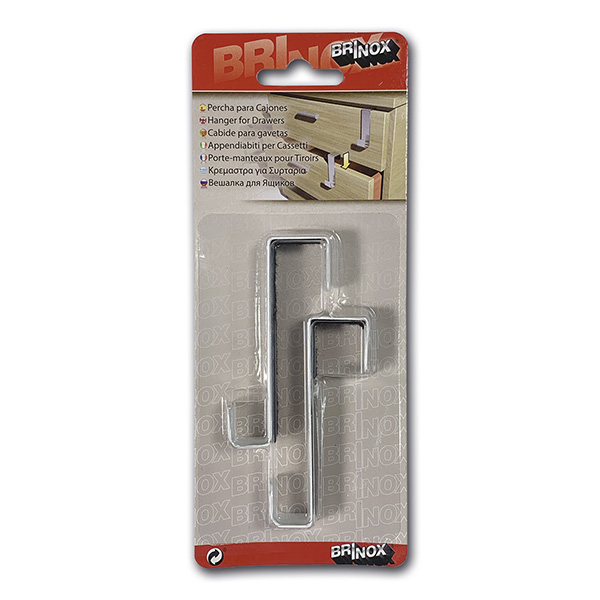 Mod. B3101-D Percha para cajones Inox. Lacado blanco [Blister 2 unidades]