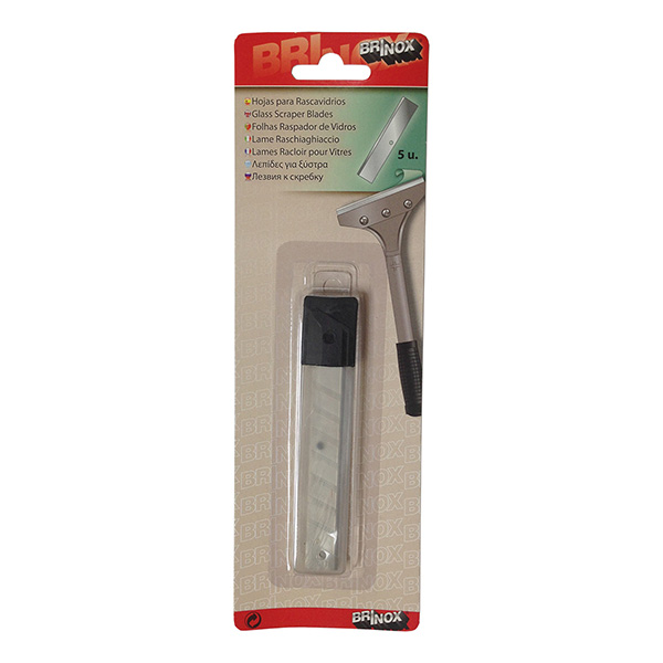 Mod. B4207-E Hojas Rascador profesional. Acero Inoxidable. 100 x 14 mm [Blister 1 unidad]
