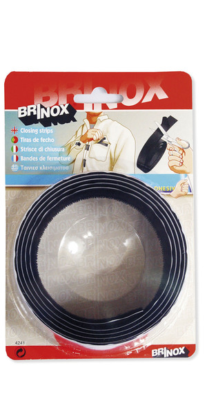 Mod. B4241-N Tira adhesiva de cierre por contacto. Negro. 20 mm x 150 cm [Blister 1 rollo]