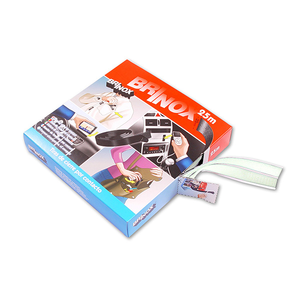 Mod. B4242-B Tira adhesiva de cierre por contacto. Blanco. 20 mm x 25 m [Caja-display 1 rollo]