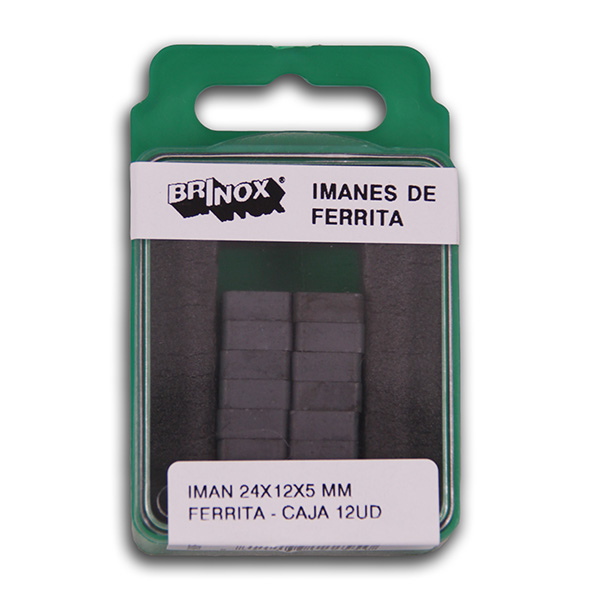 Mod. B4250-F Imán Ferrita. Ferrita. 24 x 12 x 5 mm [Caja-display 12 ud]