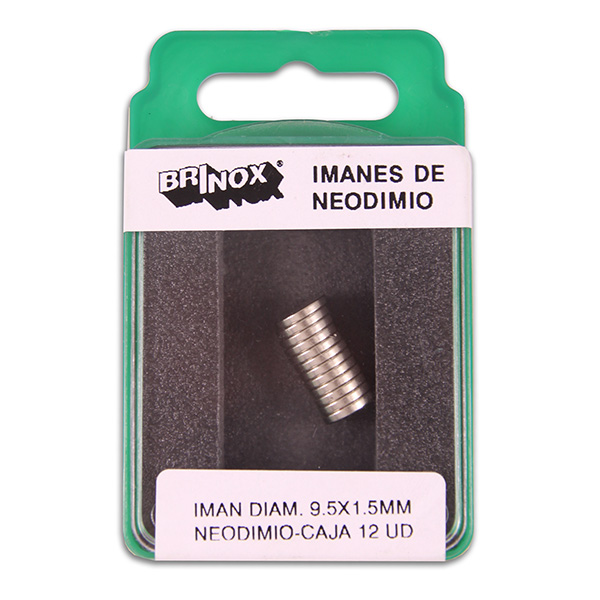 Mod. B4270-N Imán Neodimio. Neodimio. Ø9,5 x 1,5 mm [Caja-display 12 ud]