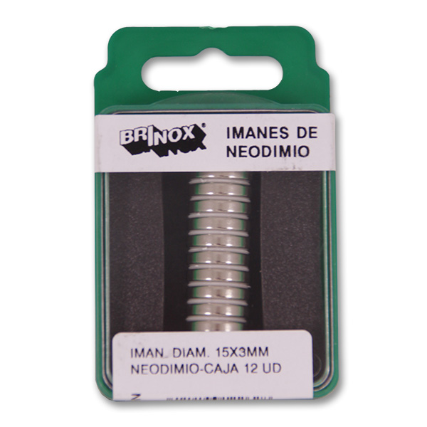 Mod. B4271-N Imán Neodimio. Neodimio. Ø15 x 3 mm [Caja-display 12 ud]