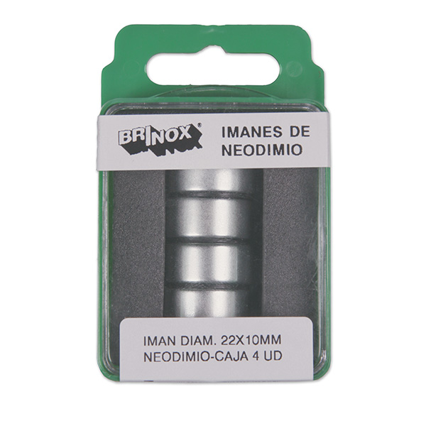 Mod. B4273-N Imán Neodimio. Neodimio. Ø22 x 10 mm [Caja-display 4 ud]