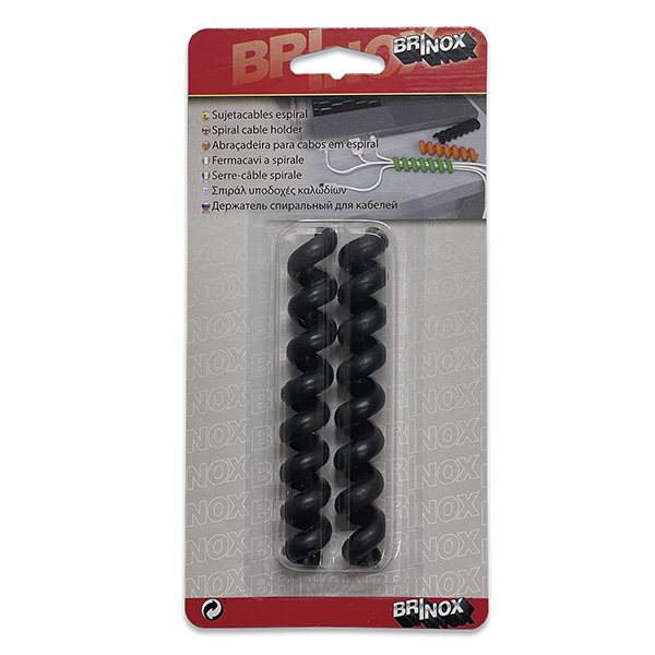 Mod. B4402-N Sujetacables espiral. Negro [Blister 2 unidades]