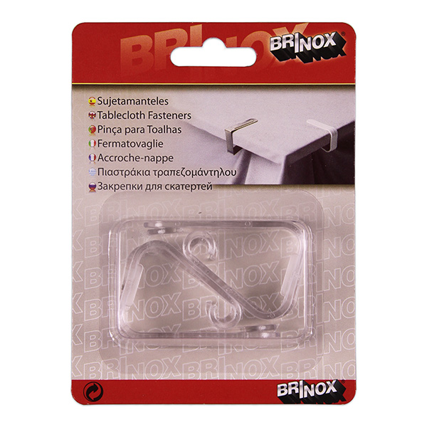 Mod. B5010-H Sujetamanteles. Transparente [Blister 4 unidades]