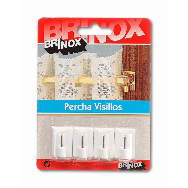 Mod. B5017-B Percha Visillos. Blanco. 19 x 27 mm [Blister 4 unidades]