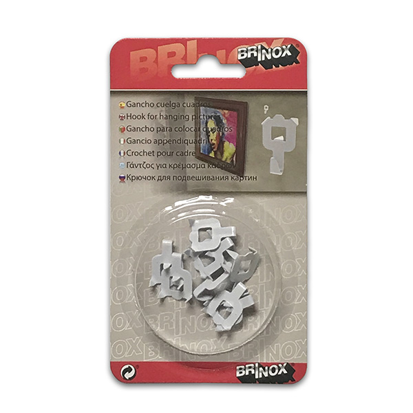 Mod. B5067-B Gancho cuelga cuadros. Blanco [Blister 8 unidades]