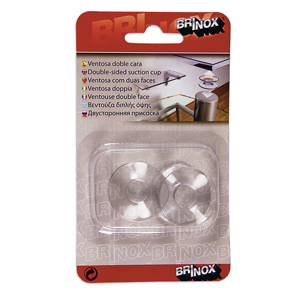 Mod. B5095-H Ventosa doble cara. Transparente. Ø 30 mm [Blister 2 unidades]