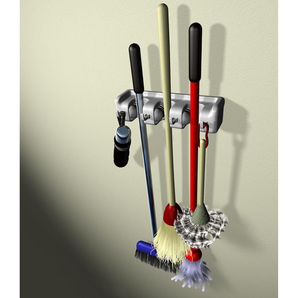 Mod. B5300-B Sujetaescobas. Blanco. 3 mangos [Caja-display]