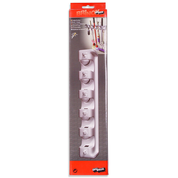 Mod. B5301-B Sujetaescobas. Blanco. 5 mangos [Caja-display]