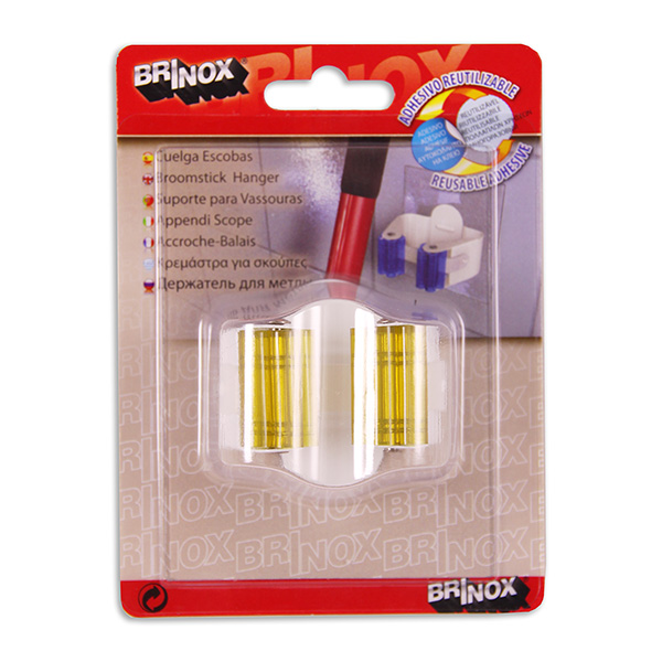 Mod. B5310-A Cuelga escobas Removible. Amarillo. 100 x 75 mm [Blister 1 unidad]