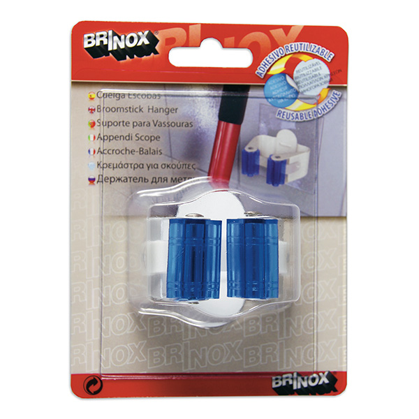 Mod. B5310-C Cuelga escobas Removible. Azul. 100 x 75 mm [Blister 1 unidad]