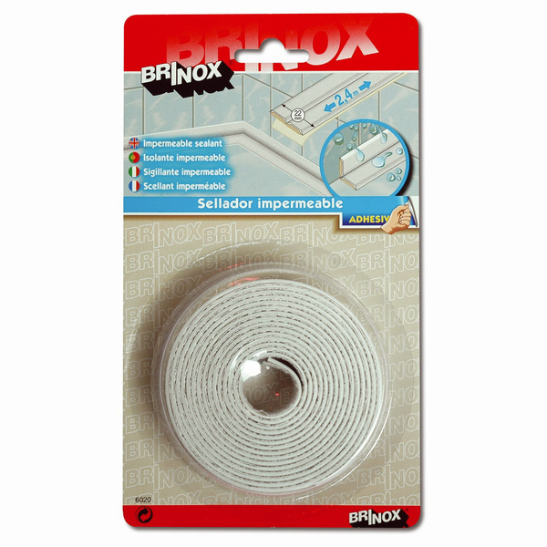 Mod. B6020-B Sellador adhesivo impermeable. Blanco. 2,4 m. 22 mm [Blister 1 rollo]