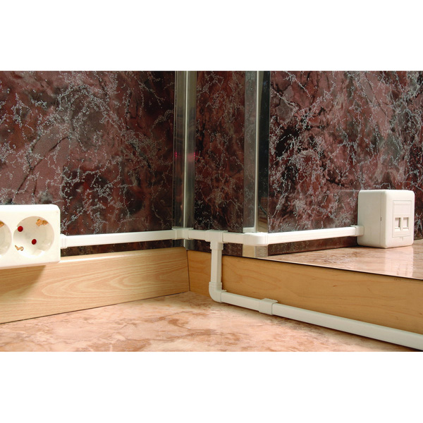 Mod. B6060-B Canal instalaciones. Blanco. Pequeño. 100 cm [Blister 4 tiras 1 m + 5 accesorios]