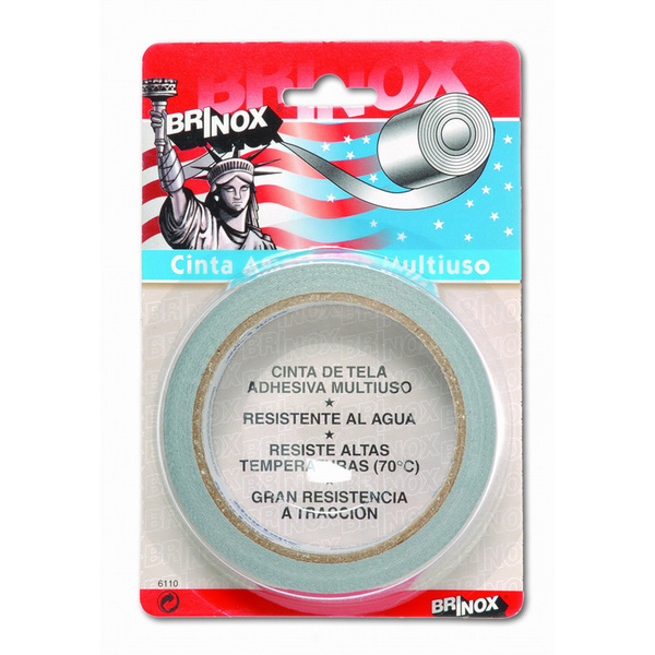 Mod. B6110-P Cinta Americana. Plata. 10 m. 25 mm [Blister 1 rollo]