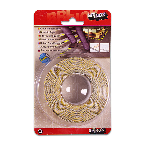 Mod. B6131-A Cinta Antideslizante adhesiva. Negro-Amarillo. 5 m. 40 mm [Blister 1 rollo]