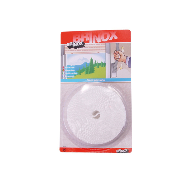 Mod. B6153-B Cinta Persiana 18 mm. Blanco. 6 m. 18 mm [Blister 1 rollo]