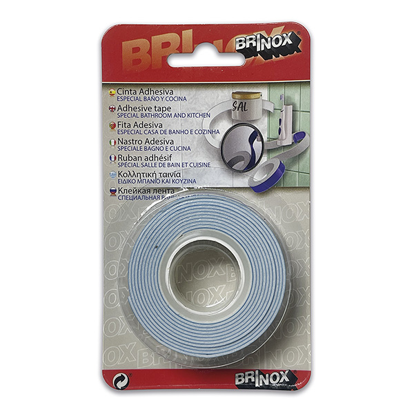 Mod. B6220-B Cinta adhesiva esp. azulejos y baños 19 mm x 1,5 m. Blanco. 150 cm [Blister 1 rollo]