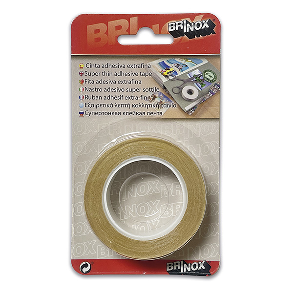 Mod. B6222-B Cinta adhesiva extrafina. 18 mm x 5m. Blanco. 500 cm [Blister 1 rollo]