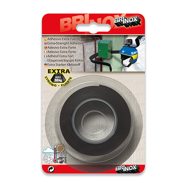 Mod. B6227-N Cinta Ahdesiva 2 caras Extra Fuerte. 19mm x 1,5m. Negro. 1,5 m. 19mm [Blister 1 rollo]