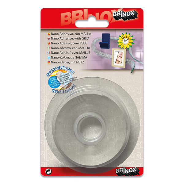 Mod. B6235-H Cinta nano adhesiva con malla 2 caras. 19mm x 2.5m. Transparente [Blister 1 rollo]