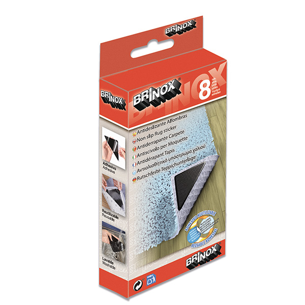 Mod. B6265-N Antideslizante alfombras. Reutilizable.110x110mm. Negro. Negro [Caja-display 8 unidades]