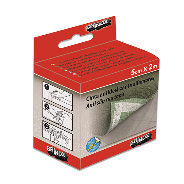 Mod. B6266-B Cinta antideslizante alfombras adhesiva. 5cm x 2m. Blanco. Blanco [Rollo]