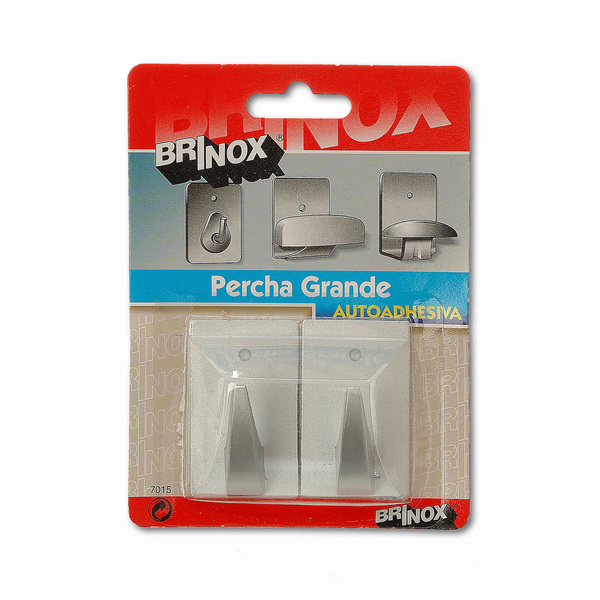 Mod. B7015-F Percha Colmillo. Cromado mate. 30 x 50 mm [Blister 2 unidades]