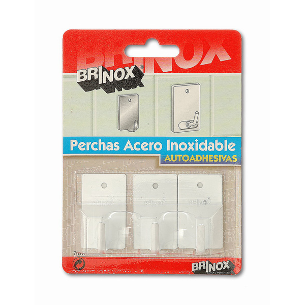 Mod. B7018-D Colgador Gancho largo. Lacado Blanco. 23 x 40 mm [Blister 3 unidades]