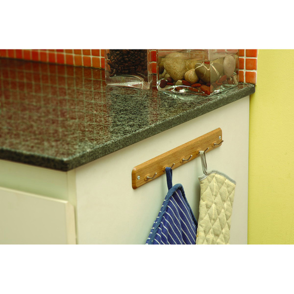 Mod. B7036-Z Colgador para cocina. Madera. 300 x 40 mm. 5 brazos [Blister 1 unidad]