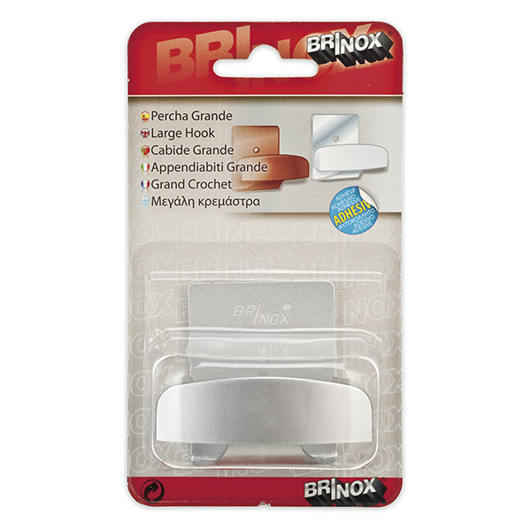 Mod. B7044-F Percha Grande. Acero. Cromado mate. 42 x 50 mm [Blister 1 unidad]