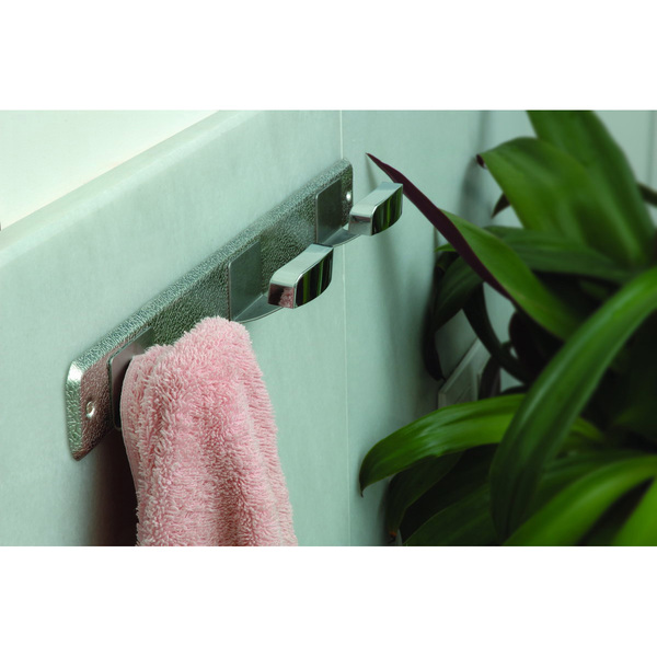 Mod. B7046-J Perchero Acero inox. Cromado. 350 x 40 mm. 3 brazos [Blister 1 unidad]