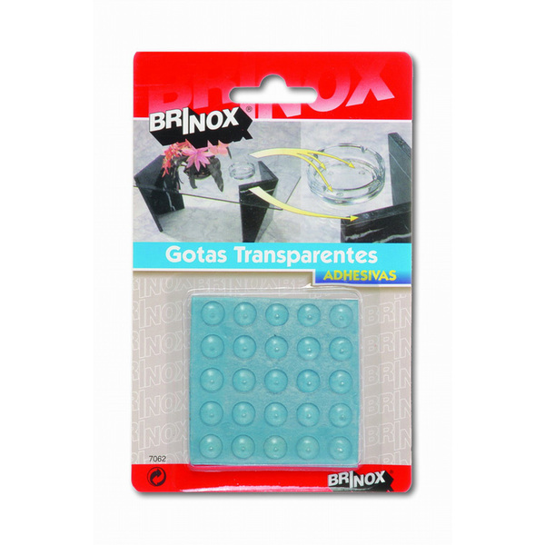 Mod. B7062-H Gotas protectoras adhesivas. Transparente. Ø 9 mm. Alto 2 mm [Blister 25 pastillas]