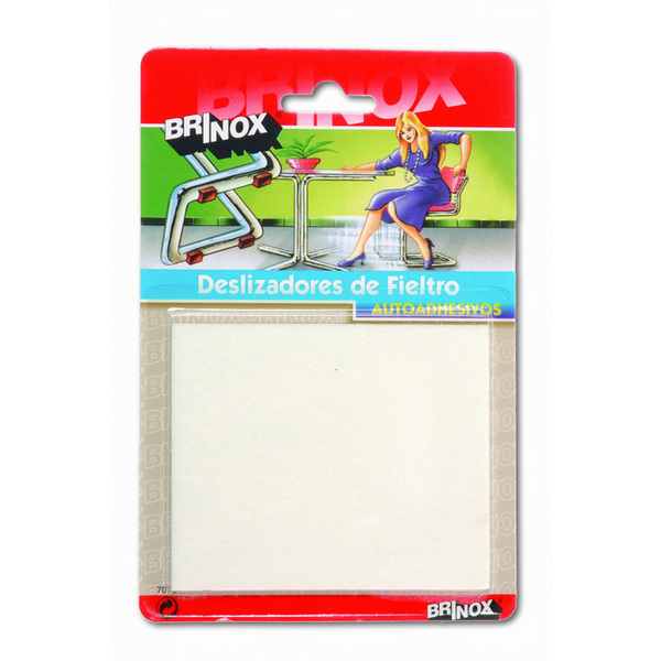 Mod. B7070-B Deslizadores Fieltro. Blanco. 100 x 85 mm [Blister 1 rectángulo]