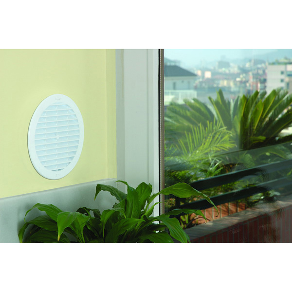 Mod. B7097-B Rejilla Circular con mosquitera. Blanco. Ø 15 cm [Blister 1 conjunto]