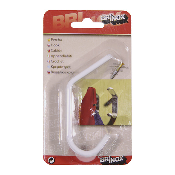 Mod. B7220-D Percha Aluminio. Doble gancho. Lacado blanco [Blister 1 unidad]