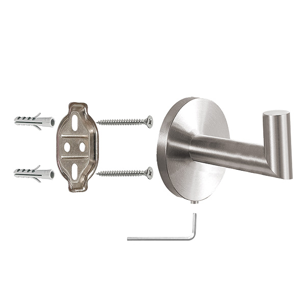 Mod. B7223-E Percha baño. Ángulo. Acero satinado [Caja-display 1 unidad]