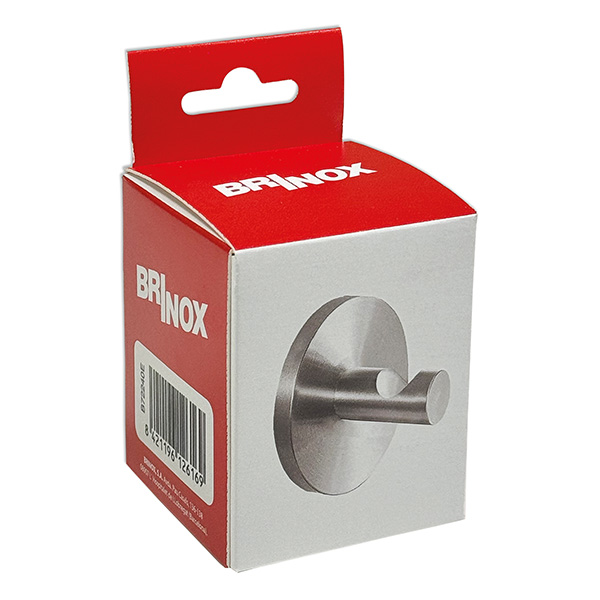 Mod. B7224-E Percha baño. Recta. Acero satinado [Caja-display 1 unidad]