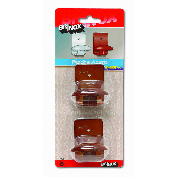 Mod. B7241-M Percha acero Lacada. Porcelana. 40 x 55 mm [Blister 2 unidades]