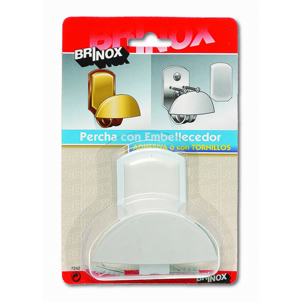 Mod. B7242-D Perchero Media Luna. Lacado Blanco. 45 x 84 mm [Blister 1 unidad]