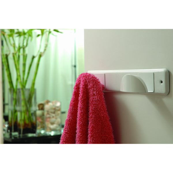 Mod. B7243-D Perchero Media Luna. Lacado Blanco. 280 x 50 mm. 2 brazos [Blister 1 unidad]