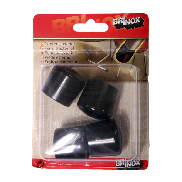 Mod. B7528-N Contera exterior redonda flexible. Negro. Ø 25 mm [Blister 4 unidades]