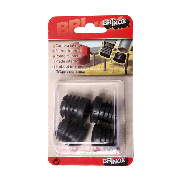 Mod. B7545-N Contera interior redonda. Negro. Ø 25 mm [Blister 4 unidades]