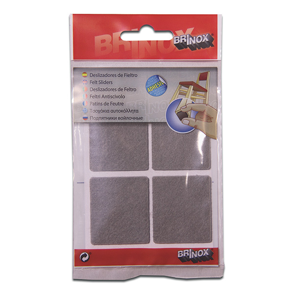 Mod. B7614-G Deslizadores de Fieltro Sintético. Gris. 44x38 mm [Display 4 rectángulos]