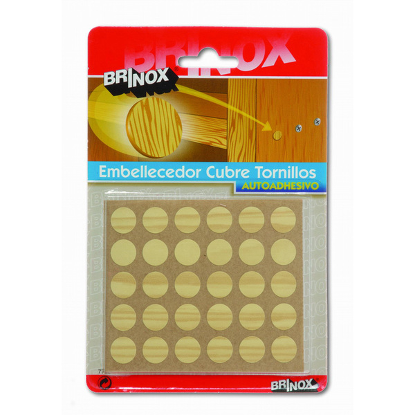 Mod. B7790-X Embellecedor Cubre-tornillos adhesivo. Madera Pino. Ø 13 mm [Blister 30 discos]