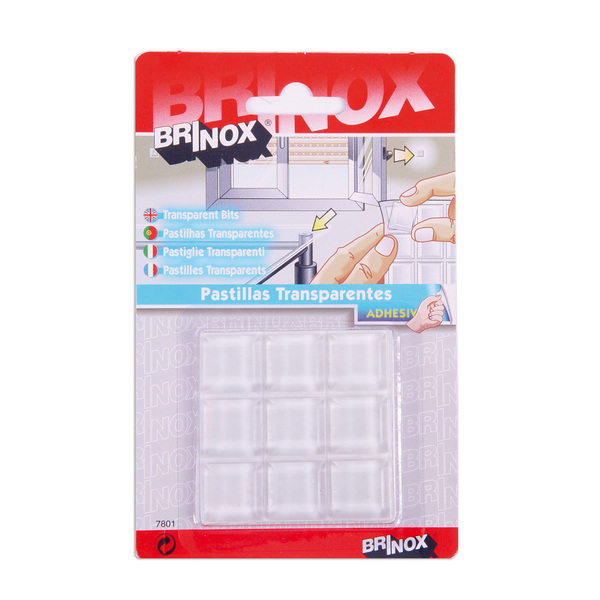 Mod. B7801-H Pastillas Protectoras Adhesivas. Transparente. 20 x 20 mm [Blister 9 cuadros]