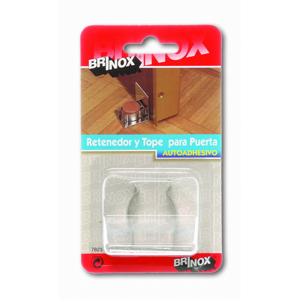 Mod. B7823-E Retenedor inox para Puerta. Acero Inoxidable. 47 x 40 mm [Blister 1 unidad]